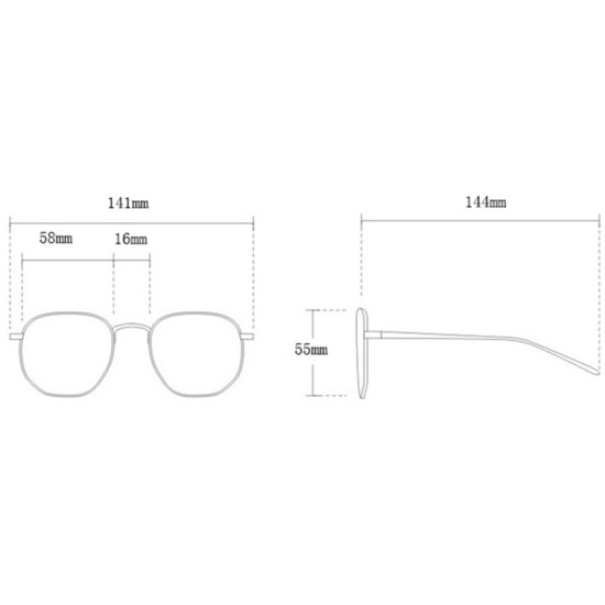 Fashion Black Lens Sunglasses